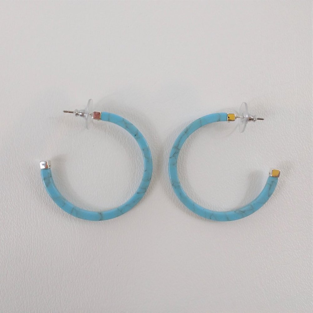 Lauren Ralph Lauren Blue Hoop Earrings_2